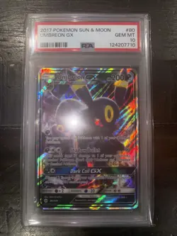 Umbreon GX PSA 10 Ultra Rare Full Art Pokemon Sun And Moon Base Set 80/149 - Image 1