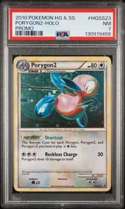 2010 POKEMON HEARTGOLD & SOULSILVER PROMO #HGSS23 PORYGON2-HOLO PSA 7 - Image 1