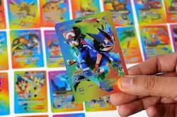 Pokemon 55 PCS Rainbow Foil Card Assorted Cards TCG Deck Box Vmax GX Rare Cards - Image 4