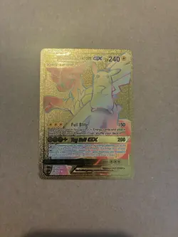Pikachu & Zekrom TAG TEAM GX Gold Foil Custom Display Pokemon Card Rainbow ⚡🐉🌈 - Image 1