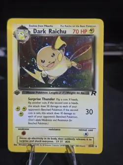 Pokemon TCG Dark Raichu 1st Edition Secret Rare Holo Card #83/82 Team Rocket - Image 1