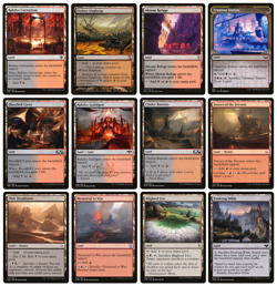 MTG - 12 x Different Black & Red Rakdos Lands for COMMANDER deck building - LP+ - Image 1