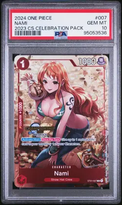 PSA 10 Gem Mint Nami Championship 2023 ST01-007 One Piece Celebration Pack Promo - Image 1