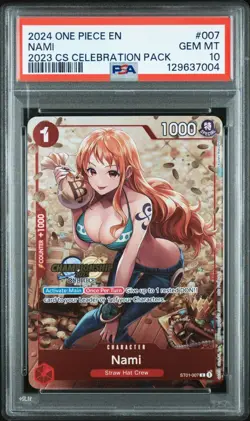2024 ONE PIECE ST01-007 CHAMPIONSHIP 2023 CELEBRATION PACK PROMO NAMI PSA 10 - Image 1
