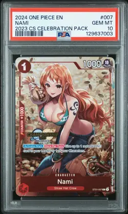2024 ONE PIECE ST01-007 CHAMPIONSHIP 2023 CELEBRATION PACK PROMO NAMI PSA 10 - Image 1
