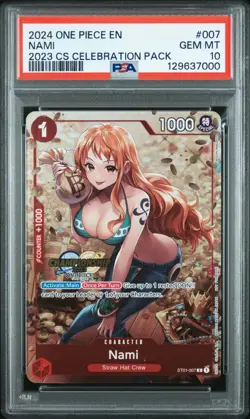 2024 ONE PIECE ST01-007 CHAMPIONSHIP 2023 CELEBRATION PACK PROMO NAMI PSA 10 - Image 1