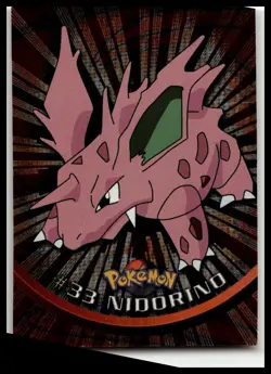 Nidorino #33 SILVERFOIL Rays Topps Pokemon TV Animation Edition Black Label - Image 1