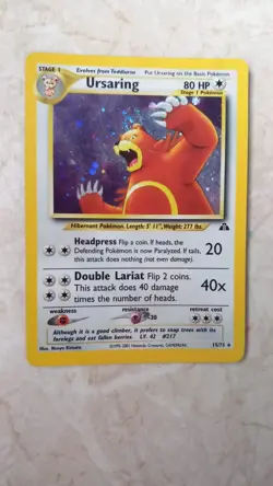 10 versch. Pokemonkarten mit Ursaring Holo 15/75 Neo Discovery Englisch - Image 1