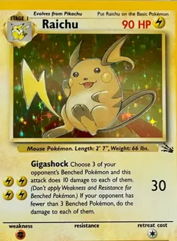 1999 Pokemon Fossil Raichu #14 Holo Card PSA 8 Base Set Unlimited WOTC - Image 2