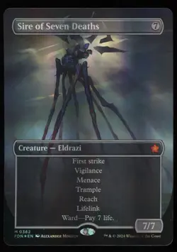 Sire of Seven Deaths - Mana Foil - Borderless - MTG Foundations - RareCo - Image 1
