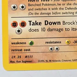Pokemon TCG Brock’s Rhyhorn 22/132 Rare 1st Edition Gym Heroes WotC 1999 English - Image 5