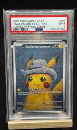 Pokemon Card PSA 9 Pikachu with Grey Felt Hat SVP 085 Van Gogh Promo Museum 2023 - Image 4