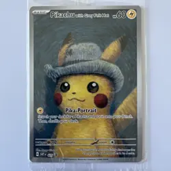 Pikachu with Grey Felt Hat SVP 085 Van Gogh Museum Promo Pokemon Card - Image 3