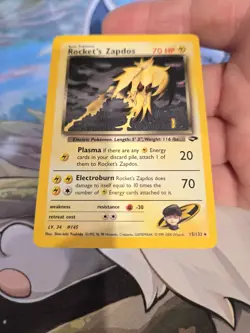Pokemon TCG Rocket's Zapdos 15/132 Gym Challenge WOTC Holo Rare - Image 3