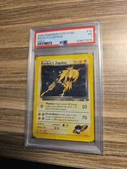PSA 1 Rocket's Zapdos 15/132 Gym Challenge 2000 Holo Rare WOTC Pokemon Card TCG - Image 1