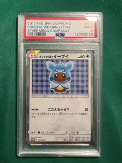 PSA 9 Pokemon Card Poncho Wearing Eevee Eevee Mega Campaign 2017 143 Japanese - Image 1