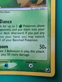 2005 Pokemon EX Unseen Forces Bellossom #3/115 Holo Rare MP - Image 4