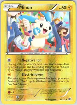 Minun 48/113 Uncommon Legendary Treasures Pokemon Reverse Holo NM - Image 1