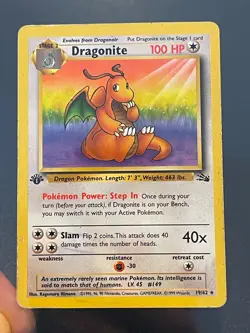 1999 Pokemon Fossil 1st First Edition Dragonite 19/62 Non-Holo - Image 1