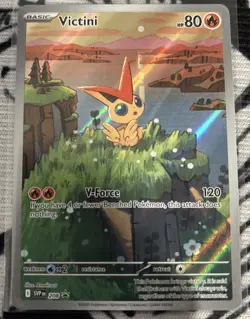 Victini SVP 208 Illustration Rare Black Star Promo Black & White Pokemon - Image 1