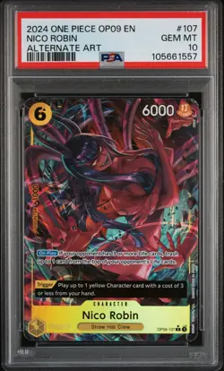 2024 ONE PIECE OP09-EMPERORS IN THE NEW WORLD 107 NICO ROBIN ALT ART ENG PSA 10 - Image 1