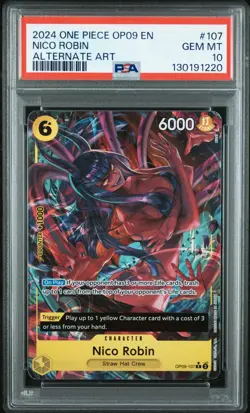 2024 ONE PIECE OP09-EMPERORS IN THE NEW WORLD 107 NICO ROBIN ALT ART ENG PSA 10 - Image 1