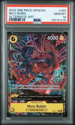 2024 ONE PIECE OP09-EMPERORS IN THE NEW WORLD 107 NICO ROBIN ALT ART ENG PSA 10 - Image 1