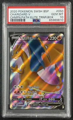 CHARIZARD V PSA 10 2020 POKEMON SWSH BLACK STAR PROMOS BSP #SWSH050 ETB 9810 - Image 1
