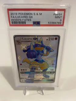 Pokemon TCG - Hidden Fates 2019 Lucario GX SV64/SV94 Full Art Graded PSA 9 MINT - Image 3