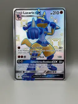 Pokemon TCG Card Lucario GX SV64/SV94 Sun & Moon Hidden Fates NM/Mint - Image 1