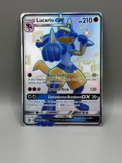 Pokemon TCG Card Lucario GX SV64/SV94 Sun & Moon Hidden Fates NM/Mint - Image 2