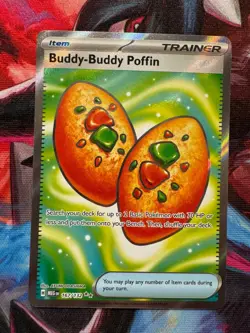 Buddy Buddy Poffin 167/132 Mega Evolutions Ultra Rare Full Art Pokemon Card NM - Image 1