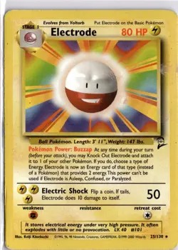 Pokemon Card Electrode Base Set 2 25/130 Non Holo Rare WOTC Trading Card TCG - Image 1