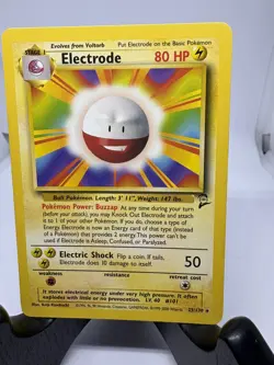 Pokemon TCG Electrode 25/130 Rare PLUS Voltorb 98/130 Base Set 2 Vintage LP - Image 2