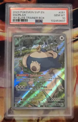 Snorlax 051 Sv: Scarlet & Violet Promo Cards Holo PSA 10 - Image 1