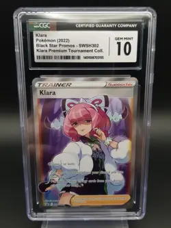 Pokemon Klara SWSH302 Premium Tournament Collection Black Star Promo CGC 10 - Image 1