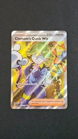 Pokemon - Surging Sparks - Clemont's Quick Wit Full Art Ultra Rare - 229/191 - Image 1