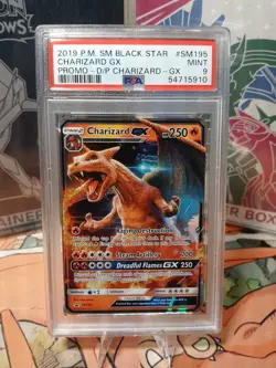 2019 Pokemon SM Black Star Promo Detective Pikachu Charizard GX SM195 PSA 9 MINT - Image 1