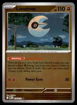 Lunatone 074/132 Rare Mega Evolution Pokemon Reverse Holo Near Mint - Image 1