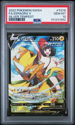 2022 Pokemon Zeraora v Trainer Gallery TG16/TG30 Silver Tempest PSA 10 - Image 1