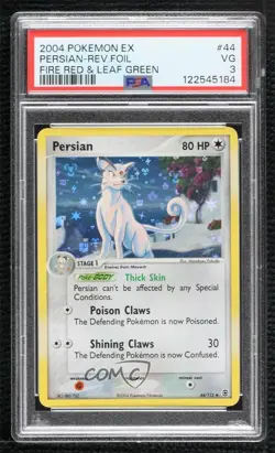 Persian Reverse Foil Pokemon EX FireRed & LeafGreen PSA 3 2004 - Image 1