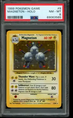 PSA 8 NM-MT Pokemon Magneton Base Set Holo 9/102 - Image 1