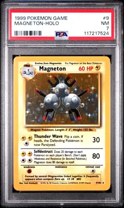 1999 Pokemon Game Magneton Holo PSA 7 9/102 - Image 1