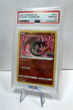PSA 10 Radiant Charizard 011/078 Pokemon GO 2022 Gem Mint Slab - Image 2