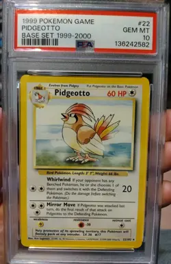 1999 POKEMON BASE SET UNLIMITED #22 PIDGEOTTO PSA 10 Freshly Graded Fast Shippin - Image 1