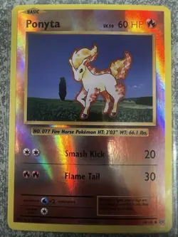 Pokemon TCG Ponyta Card 19/108 XY Evolutions Reverse Holo Common NM - Image 1