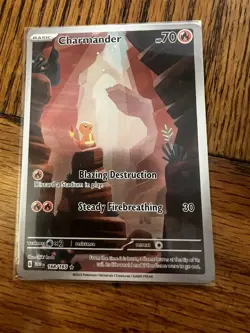 Pokemon TCG Charmander 168/165 Scarlet and Violet 151 Illustration Rare Card - Image 1