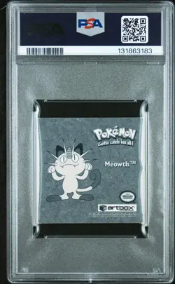 1999 POKEMON STICKERS SERIES 1 BONUS PRISM STICKERS #PR10 MEOWTH PSA 3 - Image 2
