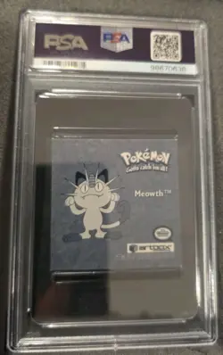 POKEMON CARD MEOWTH PRISM 10 ARTBOX STICKER SERIES 1 #10 GRADED PSA 9 MINT - Image 3