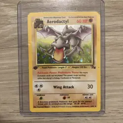 Aerodactyl - 1/62 - Pokemon Fossil 1st Edition Holo Rare Card WOTC HP - Image 1